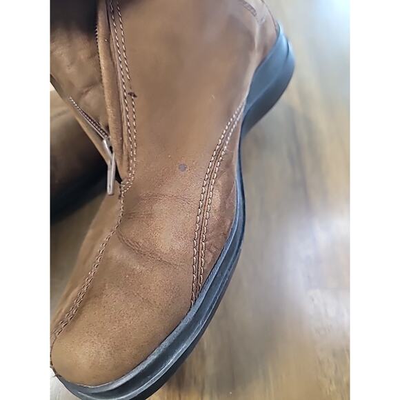 Easy Spirit Brown Leather Slip-On Wedge Loafer Booties 8M GUC - Picture 11 of 11